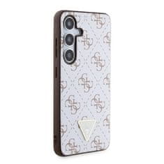 Guess Kryt na mobil PU Leather 4G Triangle Metal Logo na Samsung Galaxy S24 - bílý