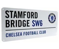 FAN SHOP SLOVAKIA Plechová ceduľa Chelsea FC, biela, 40 x 18 cm