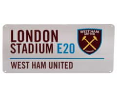 FAN SHOP SLOVAKIA Plechová ceduľa West Ham United FC, biela, 40x18 cm