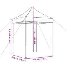 Vidaxl Skladací pop-up párty stan čierny 200x200x306 cm