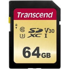 Transcend Pamäťová karta 500S SDXC 64GB UHS-I U3 (Class 10) (95R/ 60W)