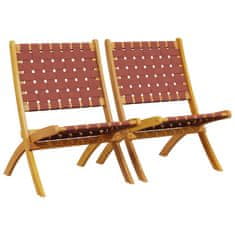 Petromila vidaXL Skladacie záhradné stoličky 2 ks červené masívna akácia a látka