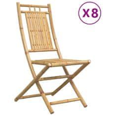 Petromila vidaXL Skladacie záhradné stoličky 8 ks 46x66x99 cm bambus