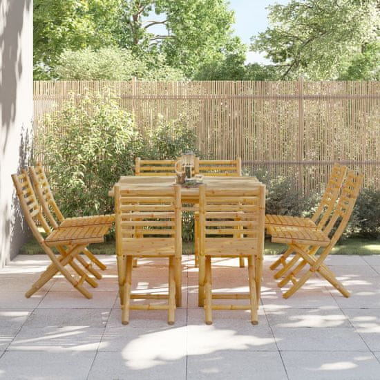 shumee Skladacie záhradné stoličky 8 ks 43x54x88 cm bambus