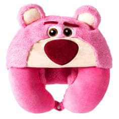 EXCELLENT Cestovný vankúš s kapucňou - Ružový medveď