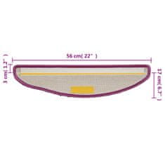 Vidaxl Kobercové nášľapy na schody 15 ks fialové 56x17x3 cm