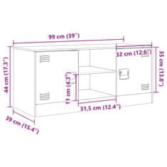 Vidaxl TV skrinka antracitová 99x39x44 cm oceľ