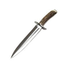 Muela VIKINGO-23A 229mm double edge blade, red deer stag handle, stainless steel guard    