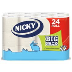 Regina Toaletný papier Big Pack NICKY biely, 3 vrstvy, 100% celulóza - harmanček - 24 ks