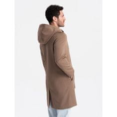 OMBRE Pánsky kabát s kapucňou, káva MDN125314 XL