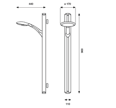 Sanicro Sanicro - Nástenný komplet Totem, 5-polohový (90cm), chróm SC 204