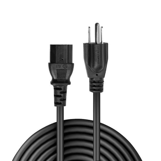 Lindy Kábel sieťový 230V, vidlica (NEMA 5-15P) US priama - C13, 3m, 0.83mm², 10A, čierny