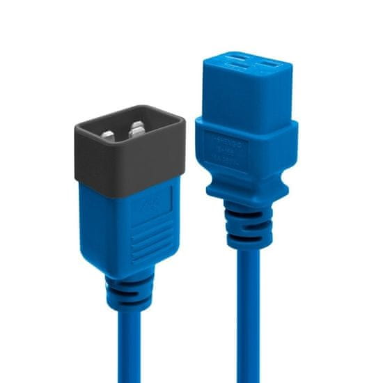 Lindy Kábel sieťový 230V predlžovací, C19 - C20, 2m, 1.50mm², 16A, modrý