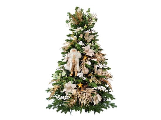 LAALU Zdobený umelý vianočný stromček so 106 ozdobami CHAMPAGNE II 210 cm stromček so stojanom a vianočnými ozdobami
