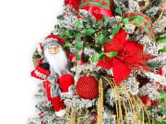 LAALU Zdobený umelý vianočný stromček so 124 ozdobami SANTA CLAUS 270 cm stromček so stojanom a vianočnými ozdobami