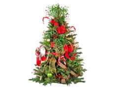 LAALU Zdobený umelý vianočný stromček s 87 ozdobami SANTA CLAUS II 150 cm stromček so stojanom a vianočnými ozdobami