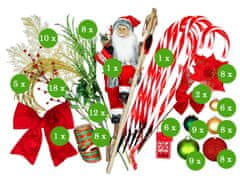 LAALU Zdobený umelý vianočný stromček so 124 ozdobami SANTA CLAUS II 240 cm stromček so stojanom a vianočnými ozdobami
