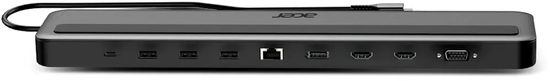 Acer dokovací stanice USB-C Minidock 13v1, 3x USB-A, 2x HDMI, DP, VGA, RJ45, SD/TF, Jack,