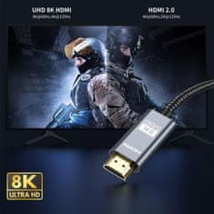 Tech-protect Ultraboost kábel HDMI 2.1 4K / 8K 1m, čierny