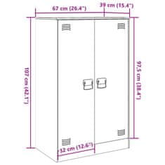 Petromila vidaXL Komoda biela 67x39x107 cm oceľová