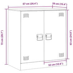 Petromila vidaXL Komoda biela 67x39x73 cm oceľová