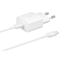 SAMSUNG Cestovná rýchlonabíjačka EP-T1510XWE 15W + kábel USB-C biela