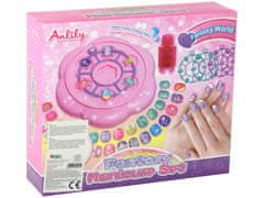 Lean-toys Sada nail art Ružové tipy na nechty Nálepky Diamanty