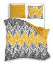 FARO Textil Bavlnené obliečky Elegant 021-B 220x200 + 2x 70x80 žlté-šedé