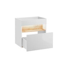 Kúpeľňová skrinka BAHAMA WHITE 820 - dub wotan/alpská biela/biely vysoký lesk