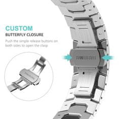 4wrist Ocelový tah Iron Man pro Apple Watch 42/44/45/49 mm - Silver