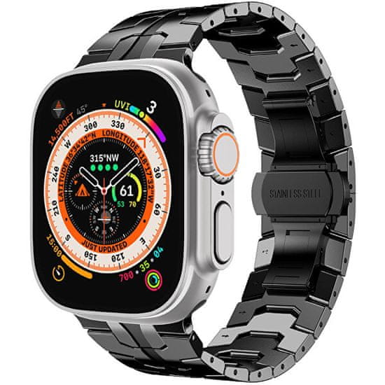 4wrist Ocelový tah Iron Man pro Apple Watch 42/44/45/49 mm - Black