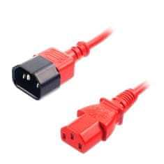 Lindy Kábel sieťový 230V predlžovací, C13 - C14, 1m, 0.75mm², 10A, červený