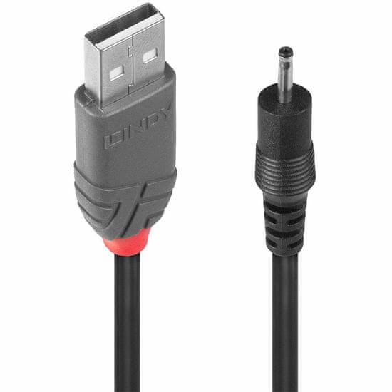 Lindy Kábel USB napájací 1.5m na 0.7mm vnútorný / 2.5mm vonkajší jack, čierny