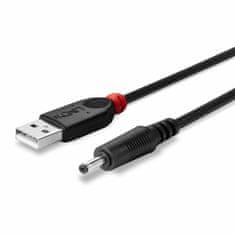 Lindy Kábel USB napájací 1.5m na 1.35mm vnútorný / 3.5mm vonkajší jack, čierny