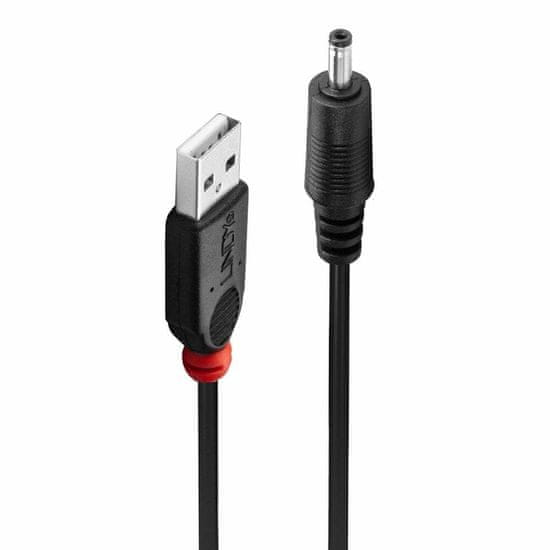 Lindy Kábel USB napájací 1.5m na 1.35mm vnútorný / 3.5mm vonkajší jack, čierny