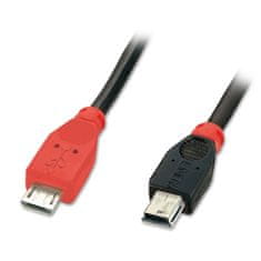 Lindy Kábel USB 2.0 MICRO-B M/M 0.5m, High Speed, OTG, čierny