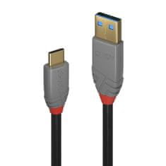 Lindy Kábel USB 3.2 Gen 2, AM/CM Typ C 1.5m, 10Gbps, PD 100w 20V5A, Anthra Line, čierny, pozl. kon.