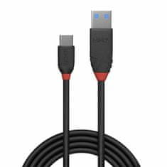 Lindy Kábel USB 3.2 Gen 2, AM/CM Typ C 0.15m, 10Gbps, max. 15w 5V3A, Black Line, čierny