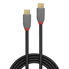 Lindy Kábel USB 3.2 Gen 2x2, Typ C CM/CM 0.5m, 20Gbps, PD 100w 20V5A, Anthra Line, čierny, pozl. kon.