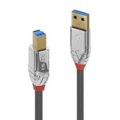 Lindy Kábel USB 3.2 Gen 1, A-B M/M 2m, 5Gbps, sivý, Cromo Line, pozl. kon.