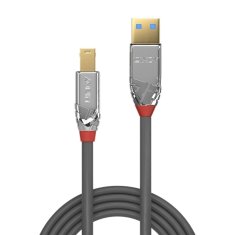 Lindy Kábel USB 3.2 Gen 1, A-B M/M 2m, 5Gbps, sivý, Cromo Line, pozl. kon.