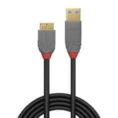 Lindy Kábel USB 3.2 Gen 1, A-MICRO-B(3.0) M/M 0.5m, 5Gbps, čierny, Anthra Line, pozl. kon.