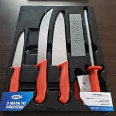 STARRETT BKK-6R - značková sada kvalitných nožov na grilovanie - BARBECUE SET - červená