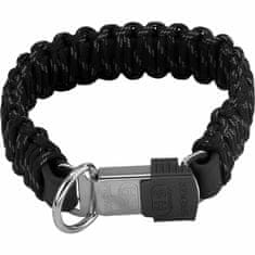 HERM. SPRENGER HS Obojok PARACORD, 3cm/45cm, ClicLock, čierny reflexný