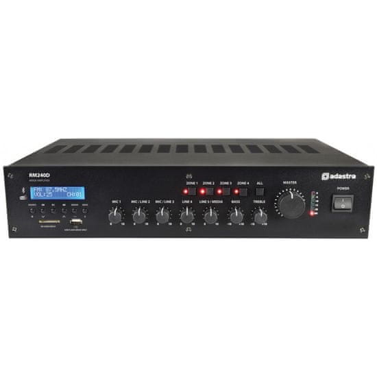 Adastra RM240D, 100V 4-zónový zosilňovač, FM/DAB, BT, USB/SD