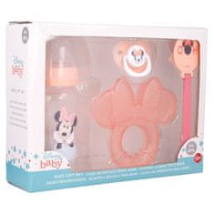 Stor DISNEY BABY 4 dielny darčekový set MINNIE MOUSE (fľaša, hryzátko, cumlík a držiak), 13108