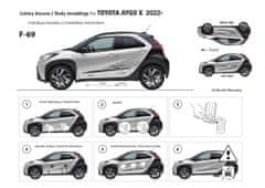 Rider Ochranné lišty bočných dverí, Toyota Aygo X, 2022- ,