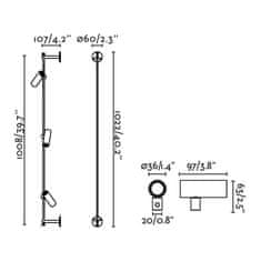 FARO Barcelona FARO CLAP lineárne nástenné a stropné svietidlo, čierna 3x6W 3000K 38st.