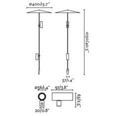 FARO Barcelona FARO CLAP 1030 lampa so zápichom, čierna 2x6W 3000K 38st. s tienidlom