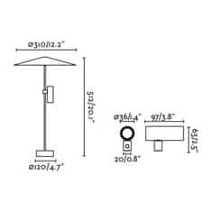 FARO Barcelona FARO CLAP 512 stojaca lampa, čierna 6W 3000K 38st. s tienidlom